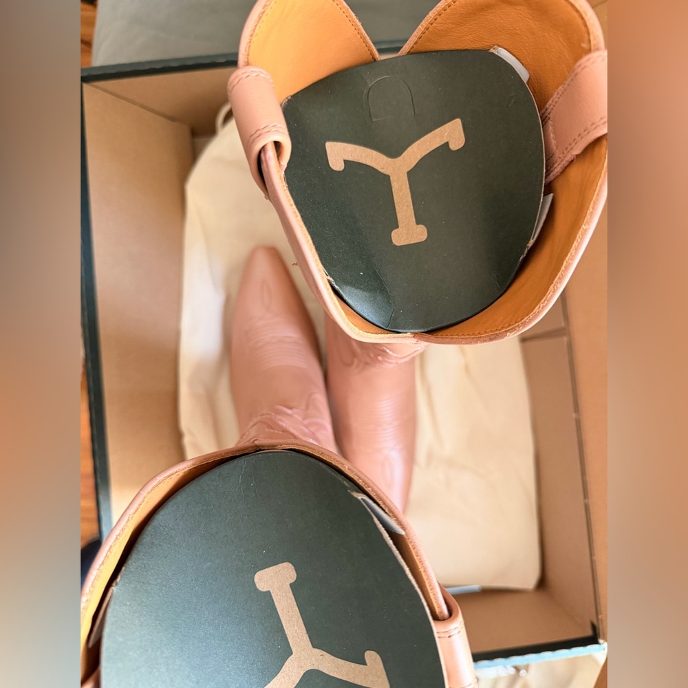 Tecovas Pink Heart Embellished Heeled Boots the Annie hearts  
Rose gold goat - Picture 5 of 5